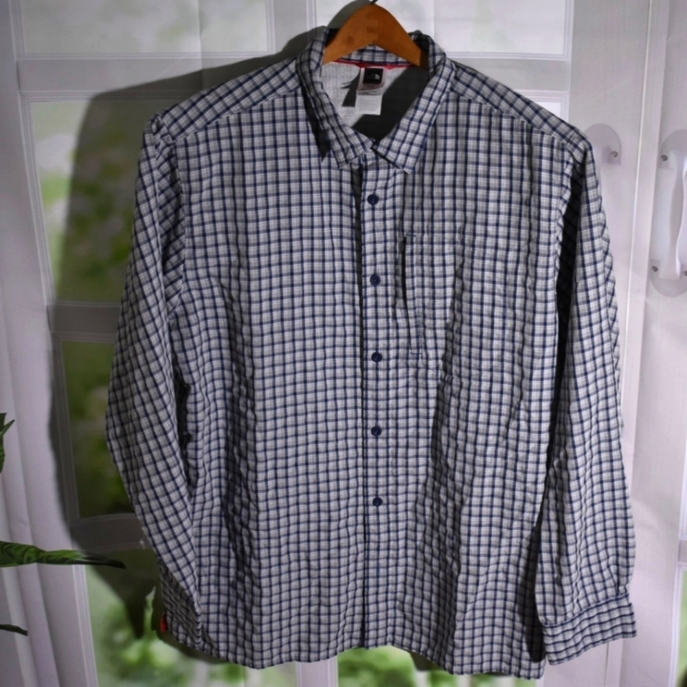 The North Face‎ Mens Button Shirt XL Plaid Long Sleeve Button Up Shirt